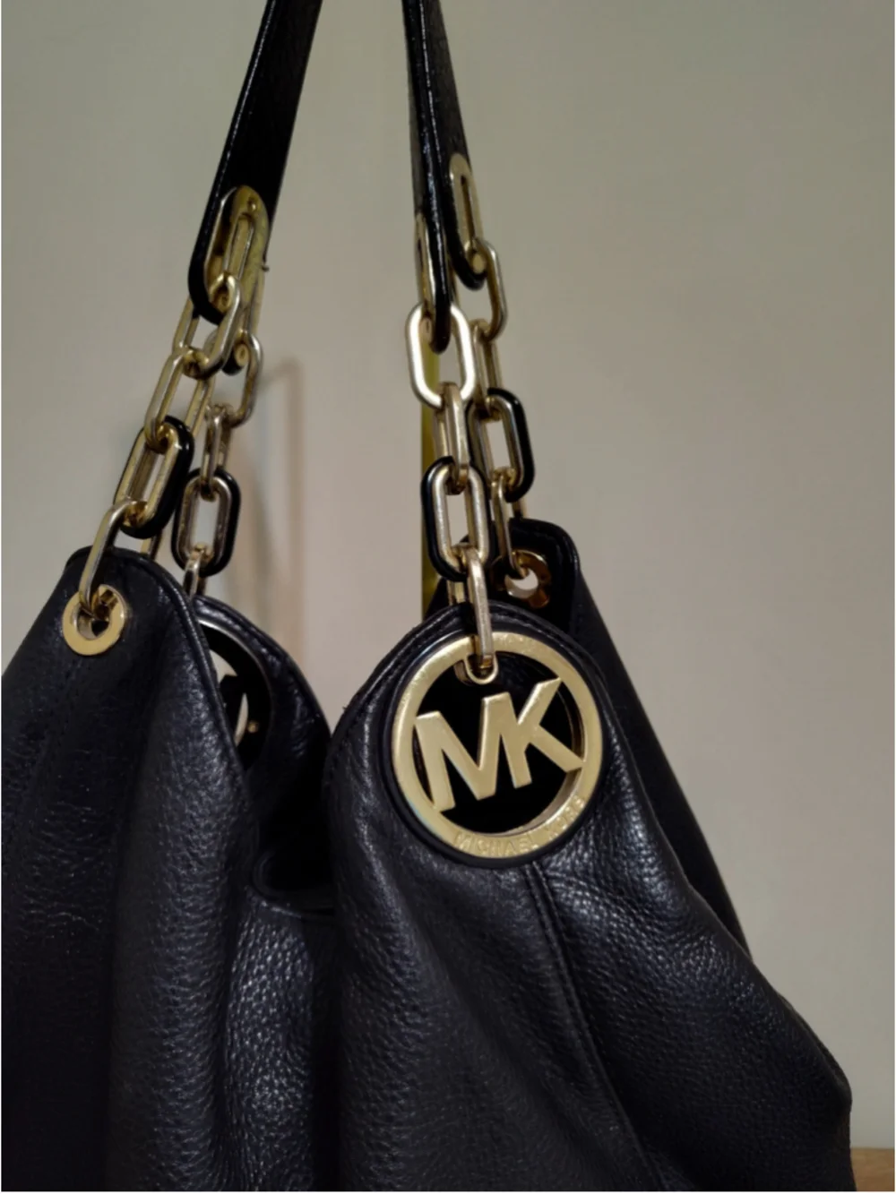 Women's Michael Kors Black Gold Hobo Bag One Size